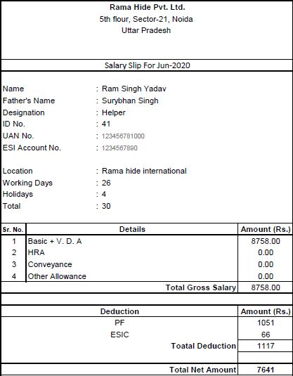 Salary Slip